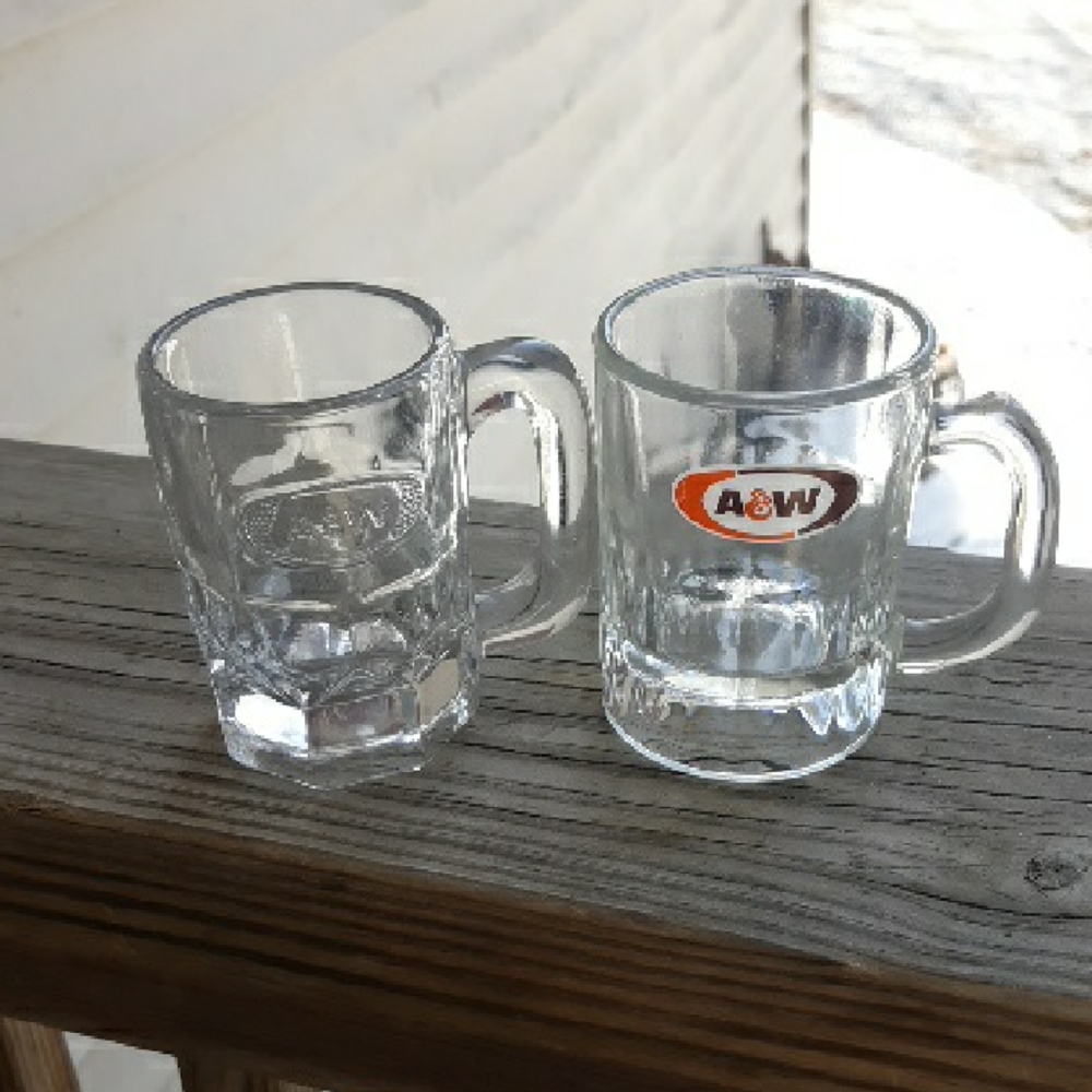(2) Vintage Miniature A&W Root Beer Mugs